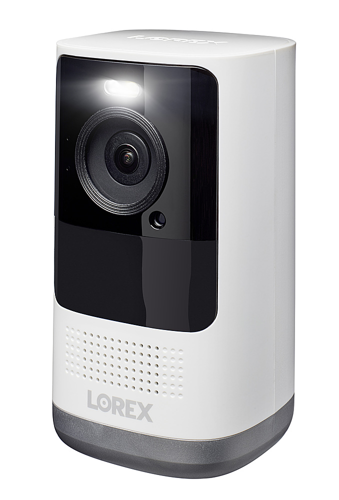 Angle View: Lorex - Add-on 2K Smart Deterrence Wire-Free Camera with Person Detection - white