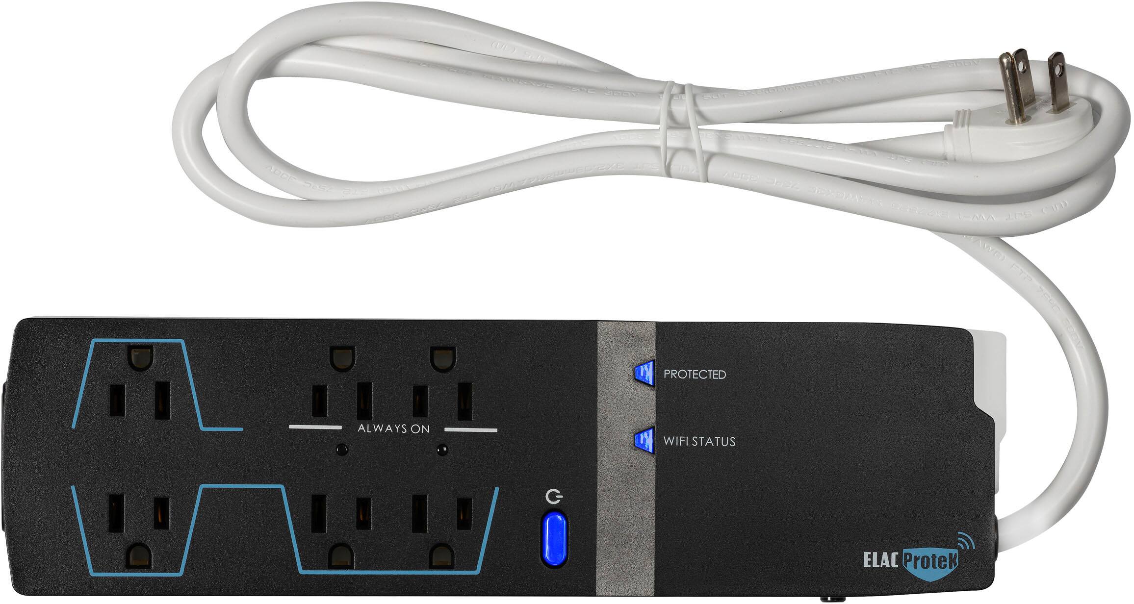 Alt View 1. ELAC ProteK - 6 Outlet 540 Joules Surge Protector - Black.