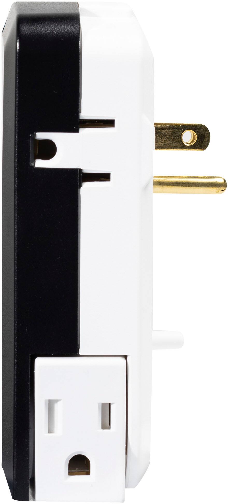 Alt View 13. ELAC ProteK - 3 Outlet Surge Protector with RF Protection - Black.