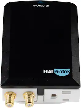 ELAC ProteK - 3 Outlet Surge Protector with RF Protection - Black
