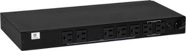 ELAC ProteK - 9 Outlet/2 USB Component 3240 Joules Surge Protector/Power Conditioner - Black - Front_Zoom