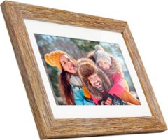 Aluratek - 10" LCD Wi-Fi Touchscreen Digital Photo Frame - Distressed Wood - Angle_Zoom
