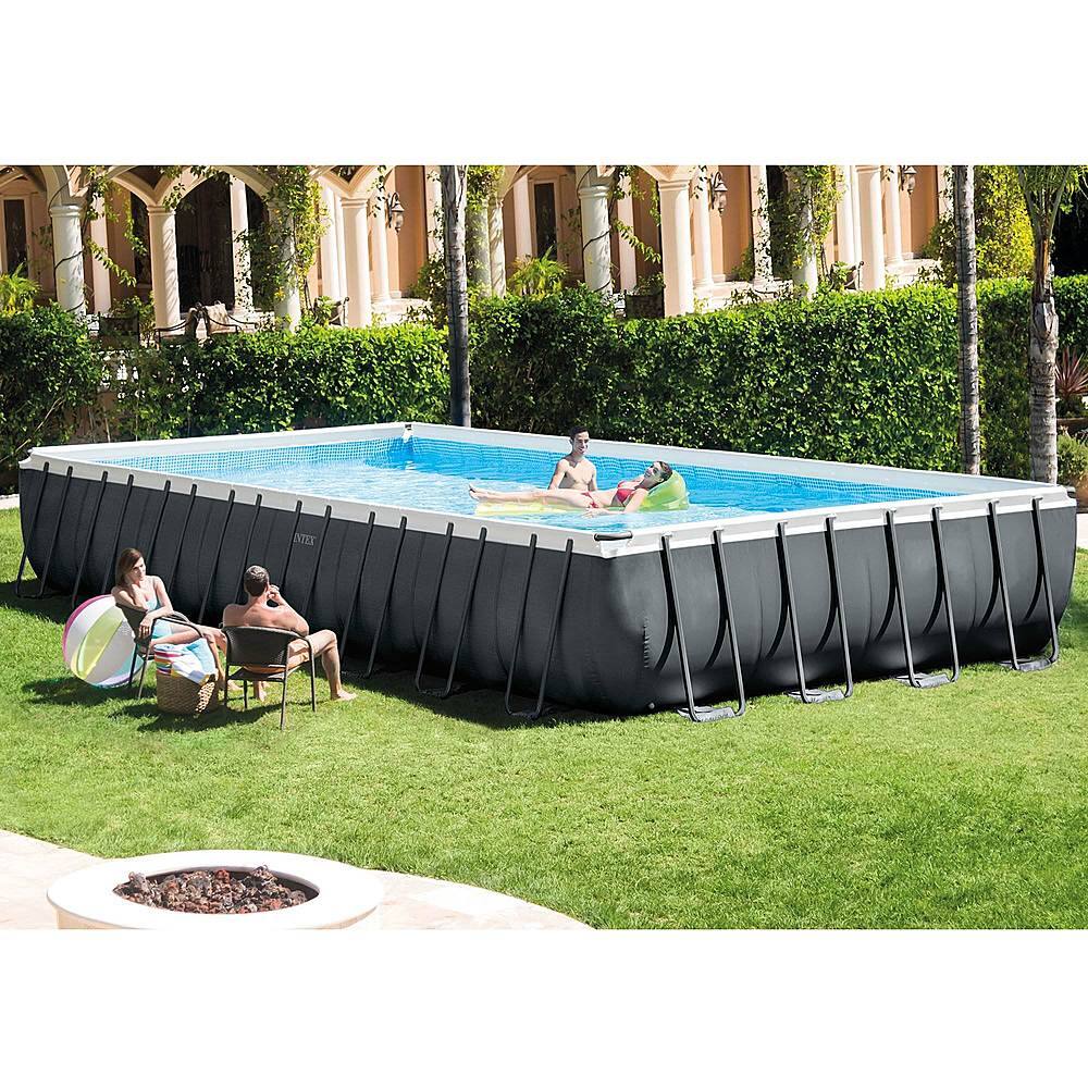 Alt View 17. Intex - 32' x 16' x 52" Ultra XTR Rectangular Pool w/ 2 Floating Chairs & Cooler - Gray.