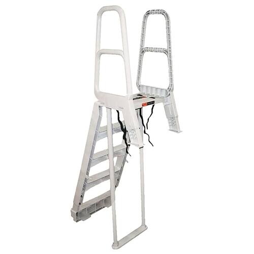 Main Access - Smart Choice Incline Outside Above Ground Swimming Pool Ladder - Gray