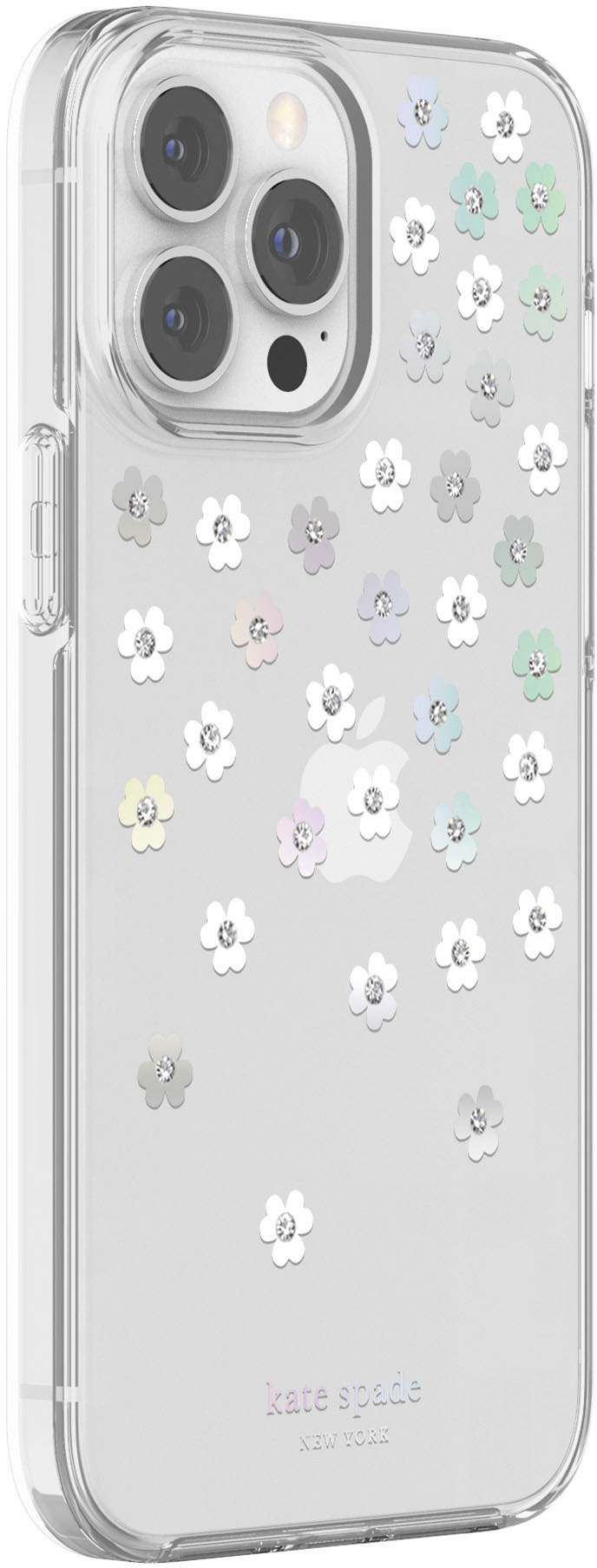 Left View: kate spade new york - Protective Hardshell Case for iPhone 13/12 Pro Max - Scatterred Flowers