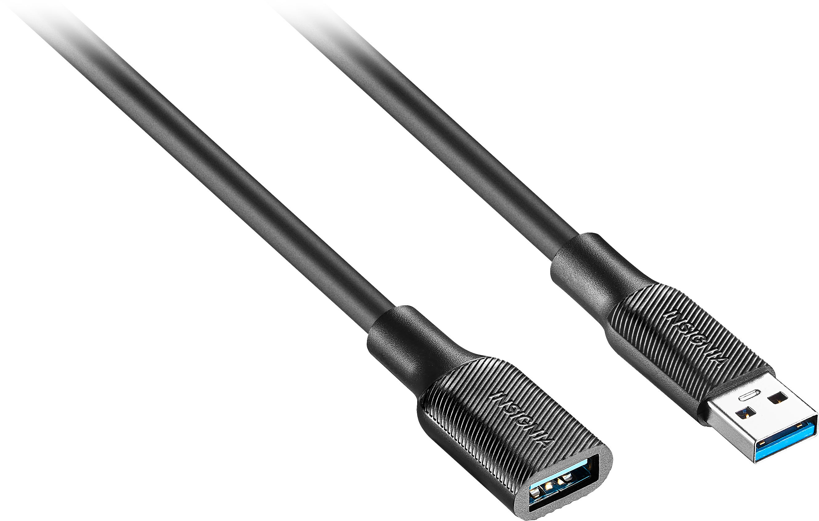 Angle View: Insignia™ - 6' USB 3.0 A-Male to A-Female Extension Cable - Black
