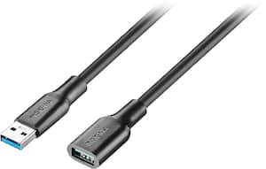 Insignia™ - 6' USB 3.0 A-Male to A-Female Extension Cable - Black - Front_Zoom