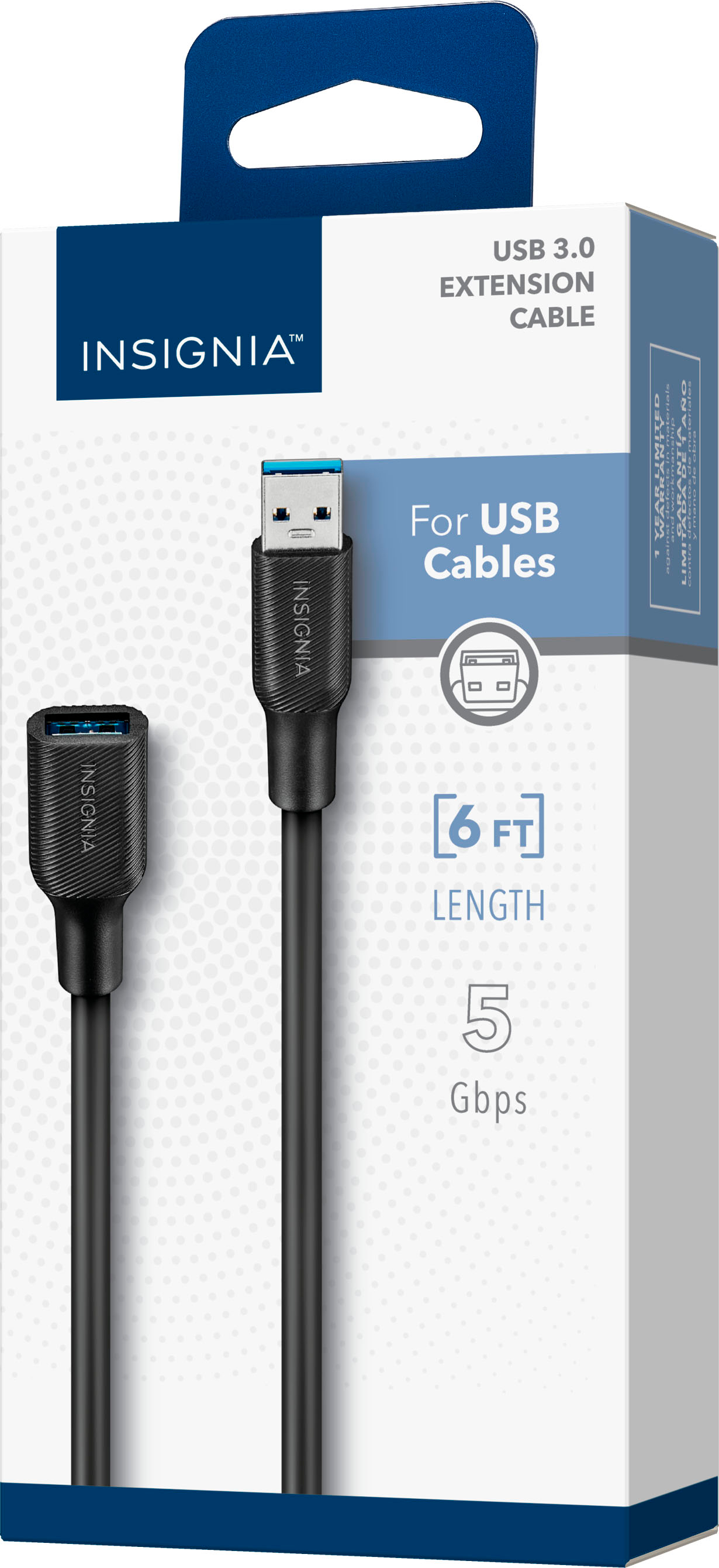 Micro USB 2.0 Cable, Black, Type A Male / Micro-B Male, 6 inch