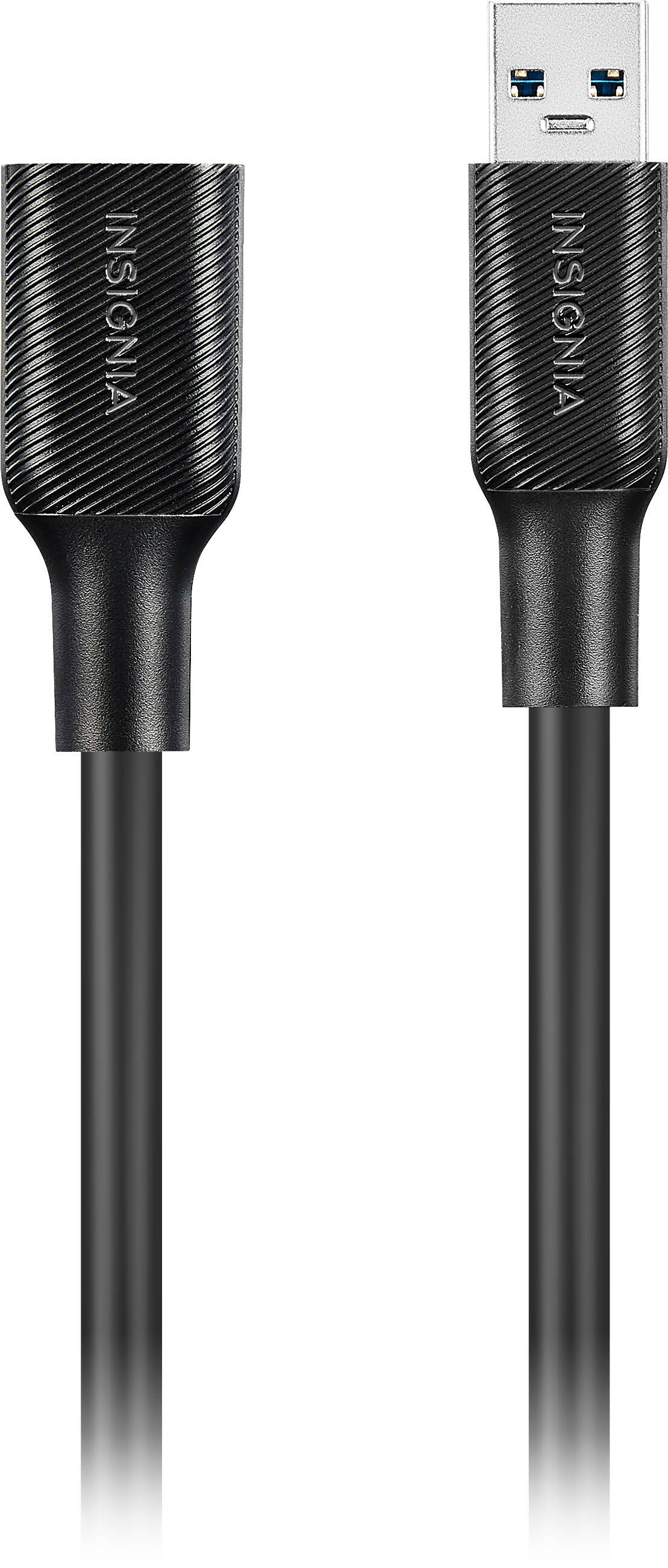 Left. Insignia™ - 6' USB 3.0 A-Male to A-Female Extension Cable - Black.