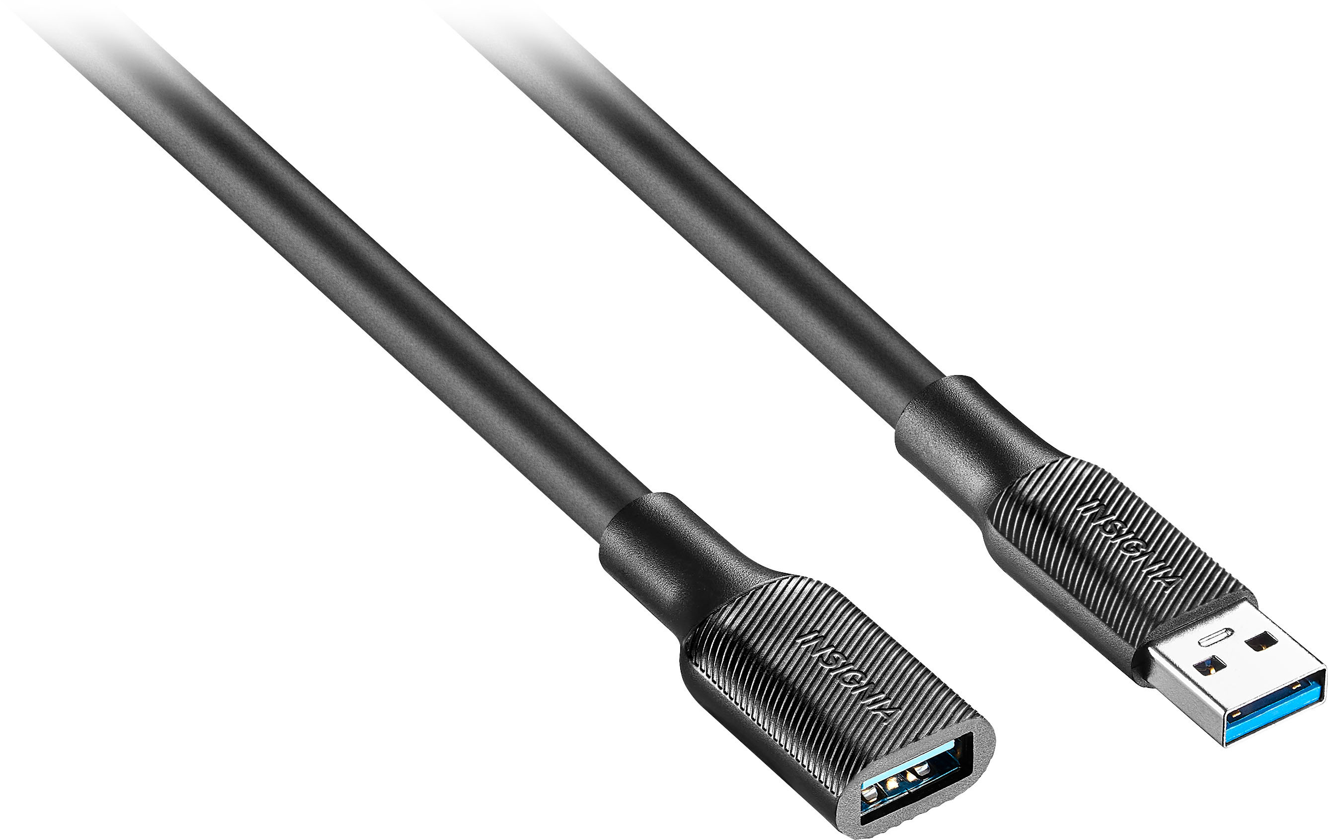Angle View: Insignia™ - 12' USB 3.0 A-Male to A-Female Extension Cable - Black