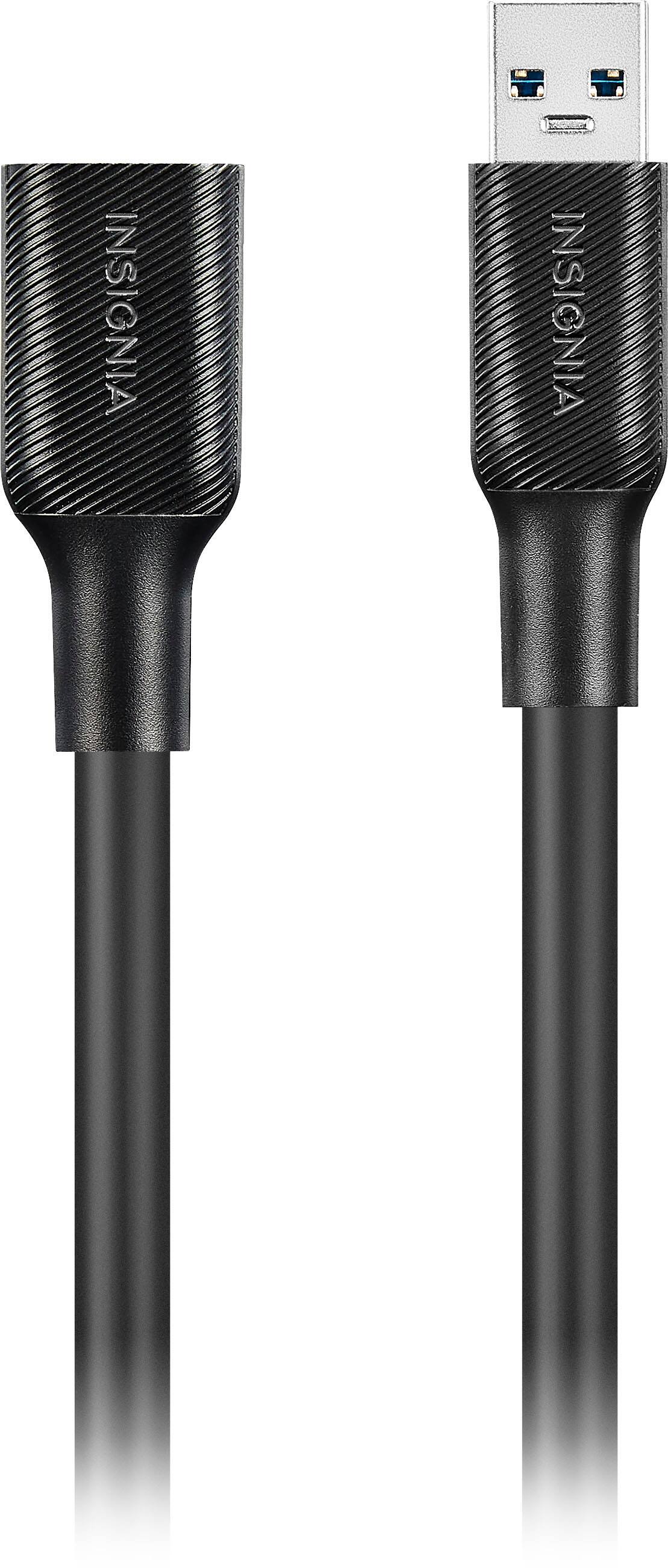 Left. Insignia™ - 12' USB 3.0 A-Male to A-Female Extension Cable - Black.