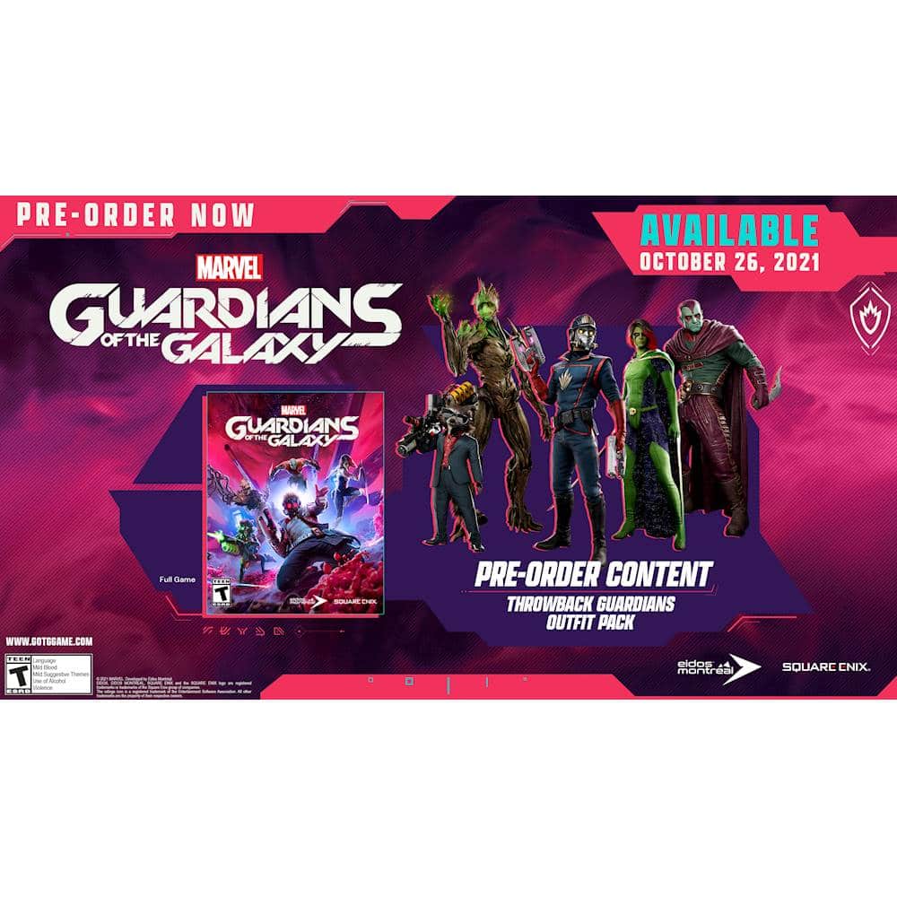 Front. Marvel's Guardians of the Galaxy Pre-Order Bonus.