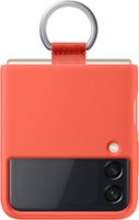 Silicone Cover with Ring for Samsung Galaxy Z Flip3 - Coral - Front_Zoom