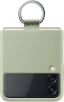 Silicone Cover with Ring for Samsung Galaxy Z Flip3 - Olive Green - Front_Zoom