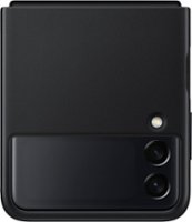 Leather Cover for Samsung Galaxy Z Flip3 - Black - Front_Zoom