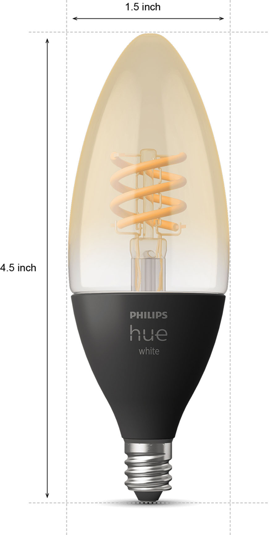 Left View: Philips - Hue White Ambiance Filament A19 Bluetooth Smart LED Bulb