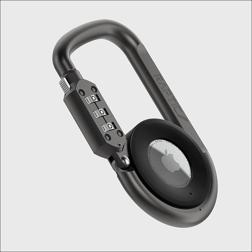 Raptic - Link + Lock Item Tracker for AirTags - Black