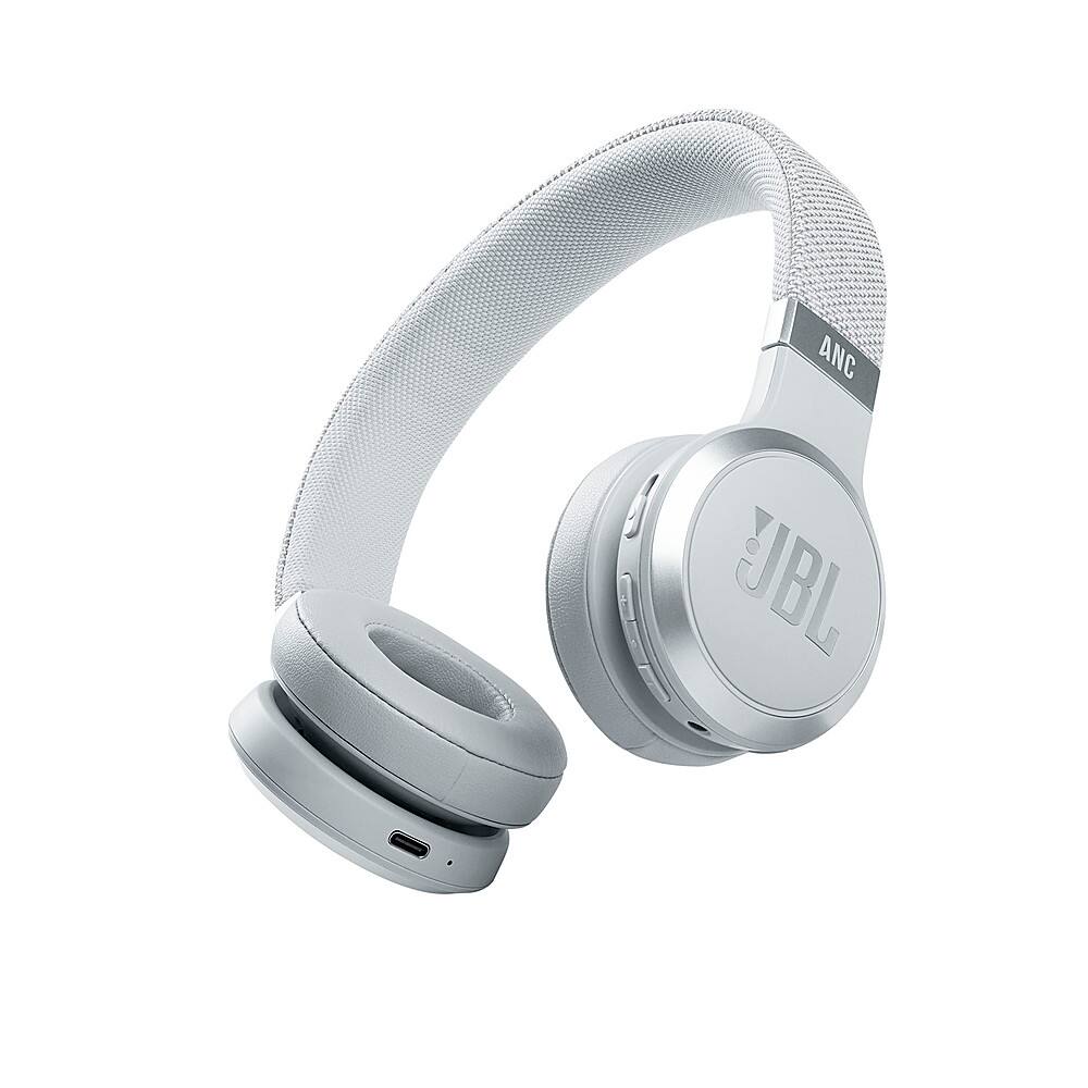 Angle. JBL - LIVE460NC Wireless On-Ear NC Headphones - White.