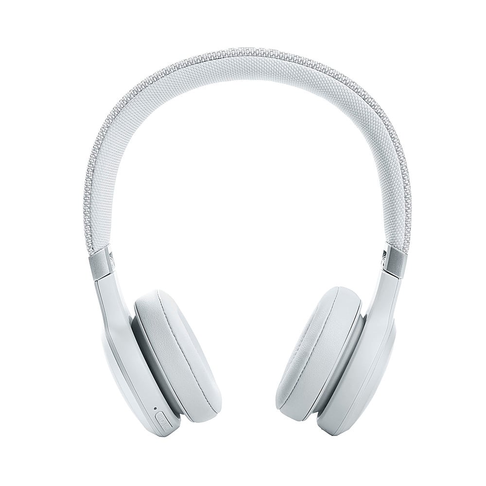 Front. JBL - LIVE460NC Wireless On-Ear NC Headphones - White.