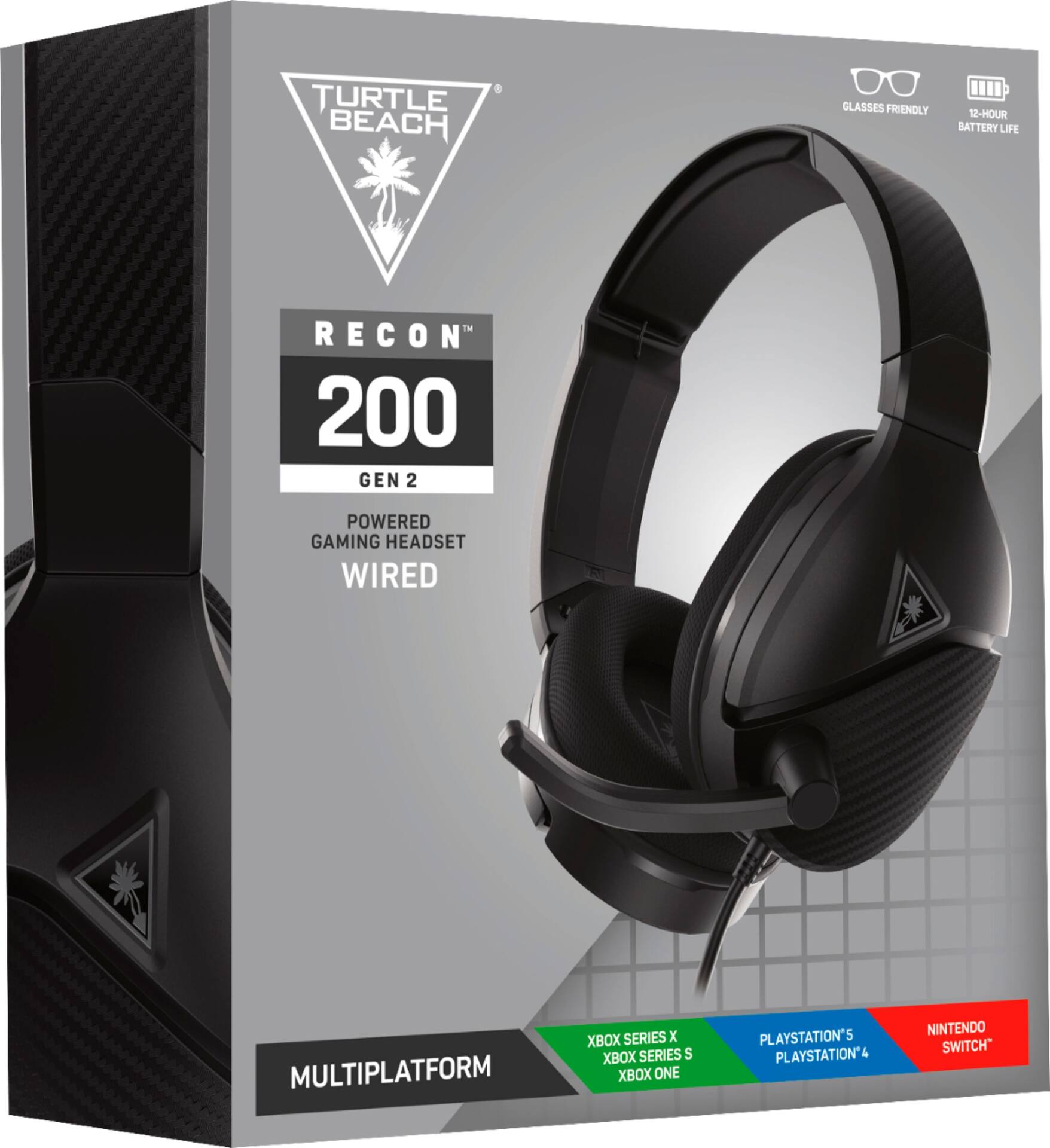 Turtle Beach Recon 200 Gen 2 Powered Gaming Headset for Xbox One Xbox Series X S PS5 PS4 Nintendo Switch Black TBS 6300 01 Open Box Best Buy