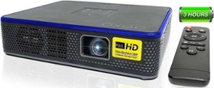 AAXA - M7 Mini DLP Projector, 4K Support, 3Hour Battery, Very Bright 1200 Lumens, 30,000 Hour LED, HDMI/USBC/USB/microSD Input - Gray/Black - Front_Zoom