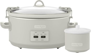 Crock-Pot - Crockpot 7 qt. Programmable Slow Cooker with Locking Lid and Little Dipper - Mushroom - Front_Zoom