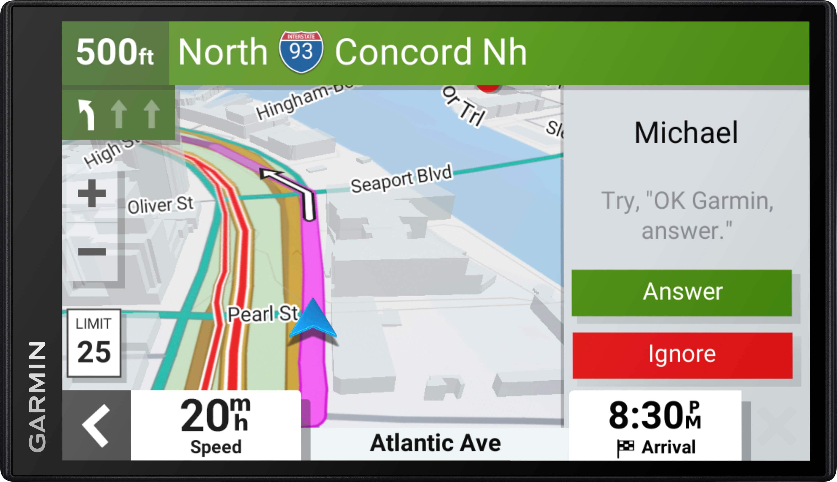 Front. Garmin - DriveSmart 76 7" GPS with Built-In Bluetooth, Map Updates and Traffic Updates - Black.