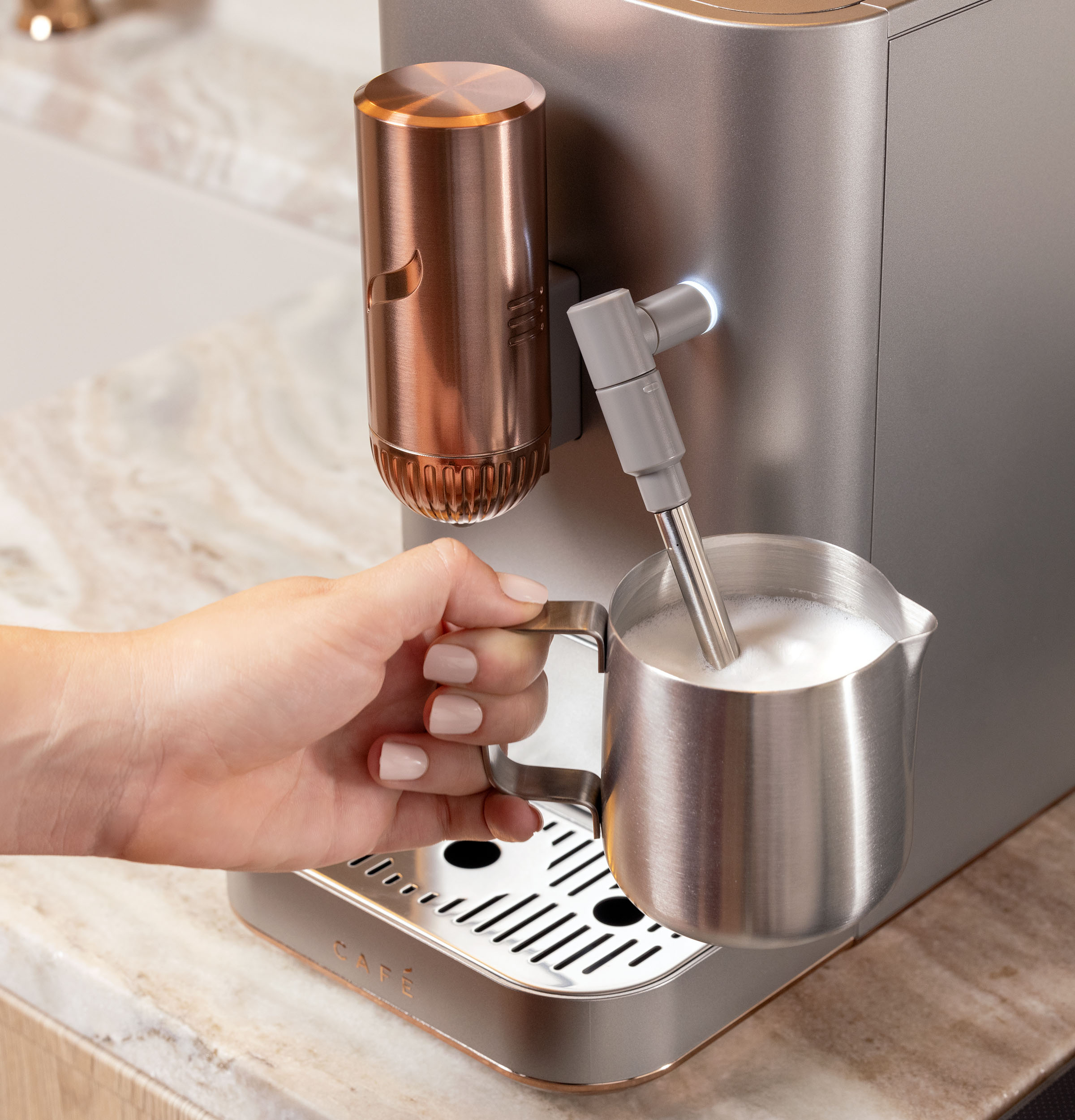 Electric Milk Frother Foam Maker, Milk Frother for Coffee, Copper