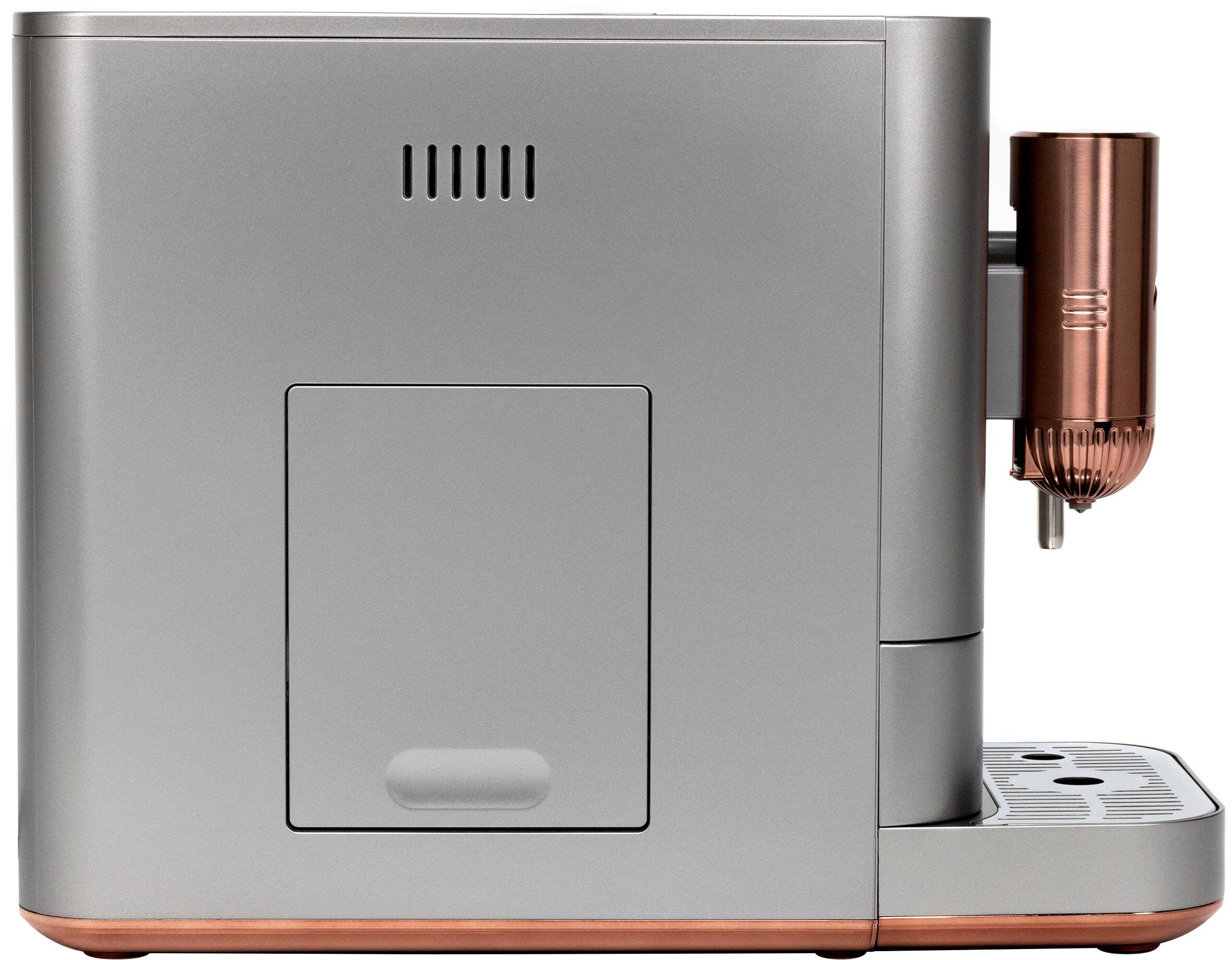 Angle. Café - Affetto Automatic Espresso Machine with 20 bars of pressure, Milk Frother, and Built-In Wi-Fi - Steel Silver.