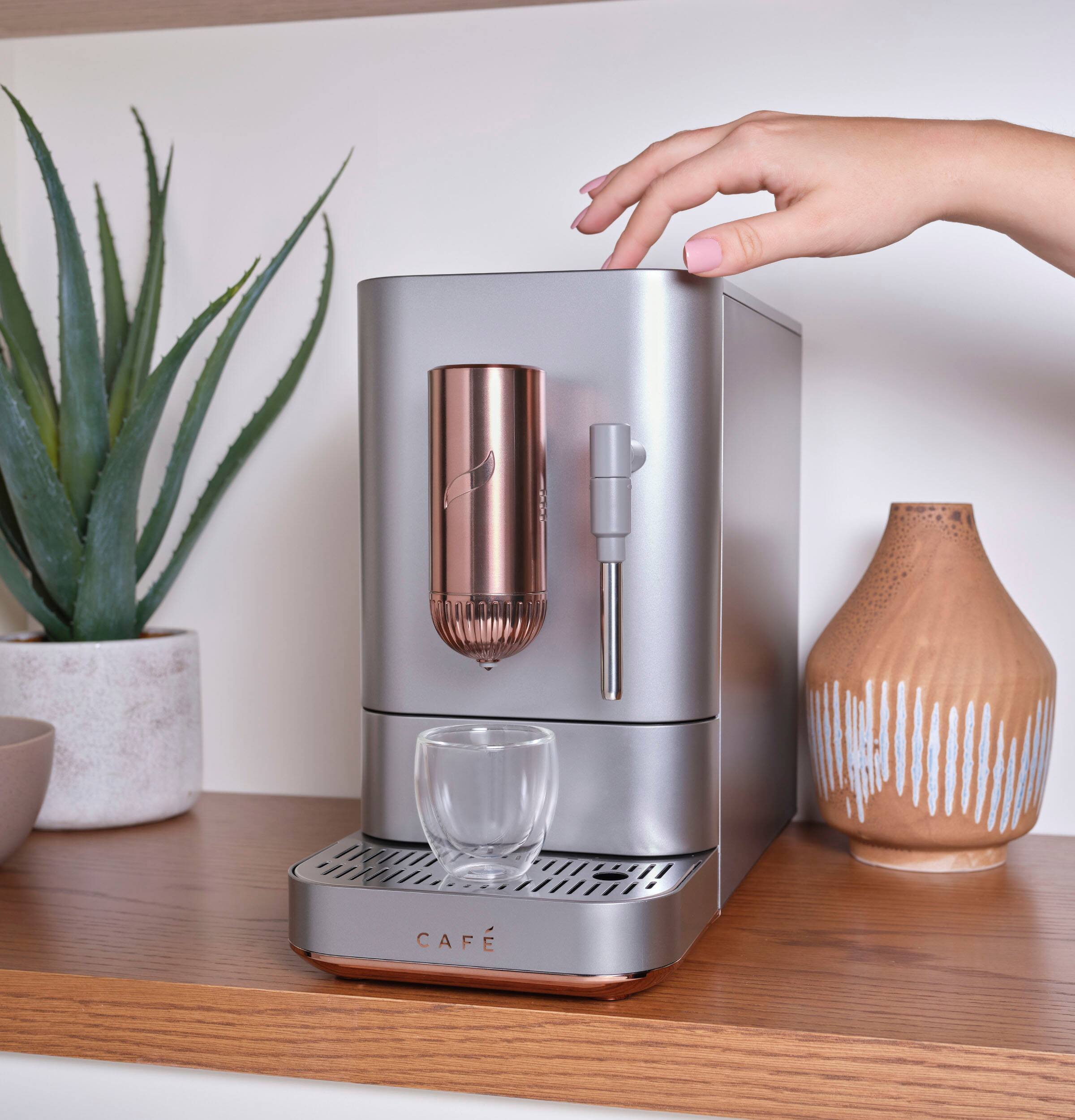 Alt View 28. Café - Affetto Automatic Espresso Machine with 20 bars of pressure, Milk Frother, and Built-In Wi-Fi - Steel Silver.