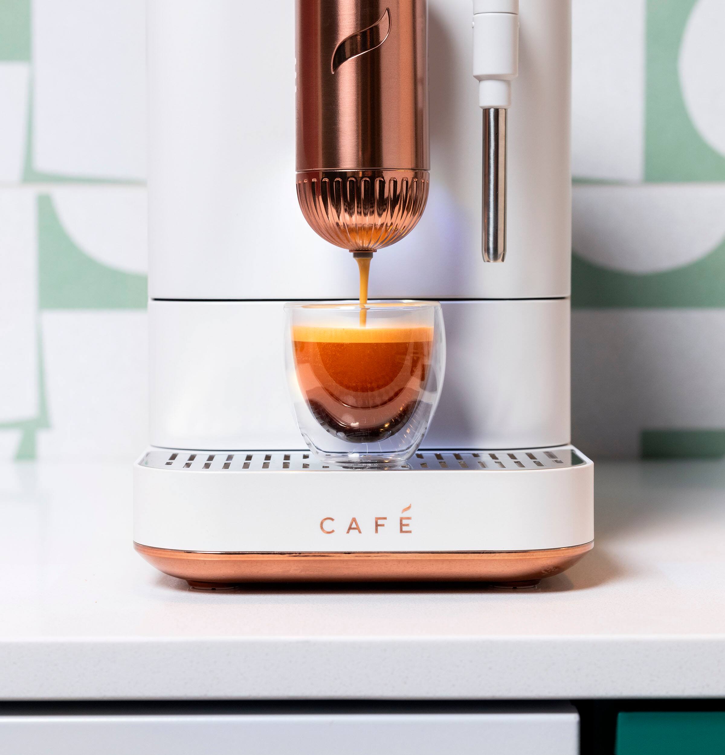 Alt View 13. Café - Affetto Automatic Espresso Machine with 20 bars of pressure, Milk Frother, and Built-In Wi-Fi - Matte White.