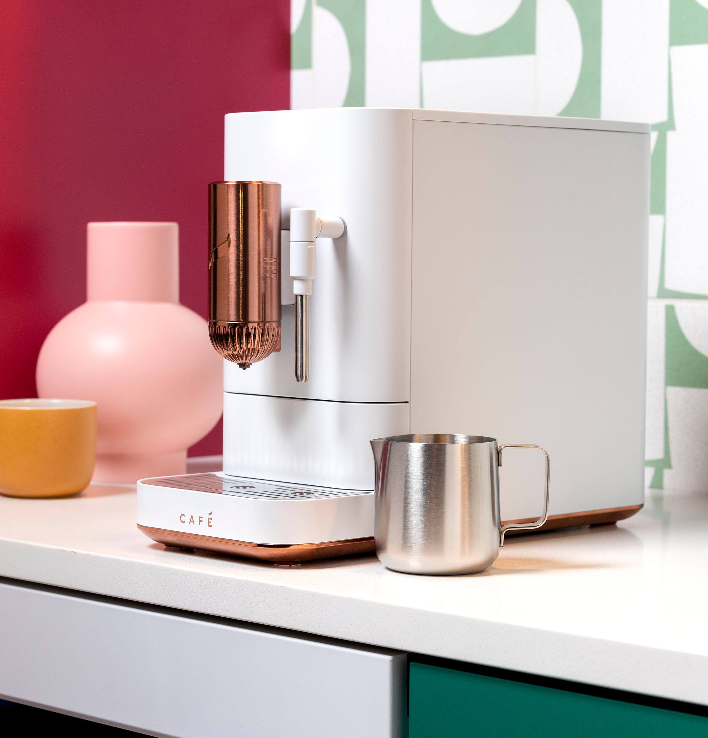 Alt View 18. Café - Affetto Automatic Espresso Machine with 20 bars of pressure, Milk Frother, and Built-In Wi-Fi - Matte White.