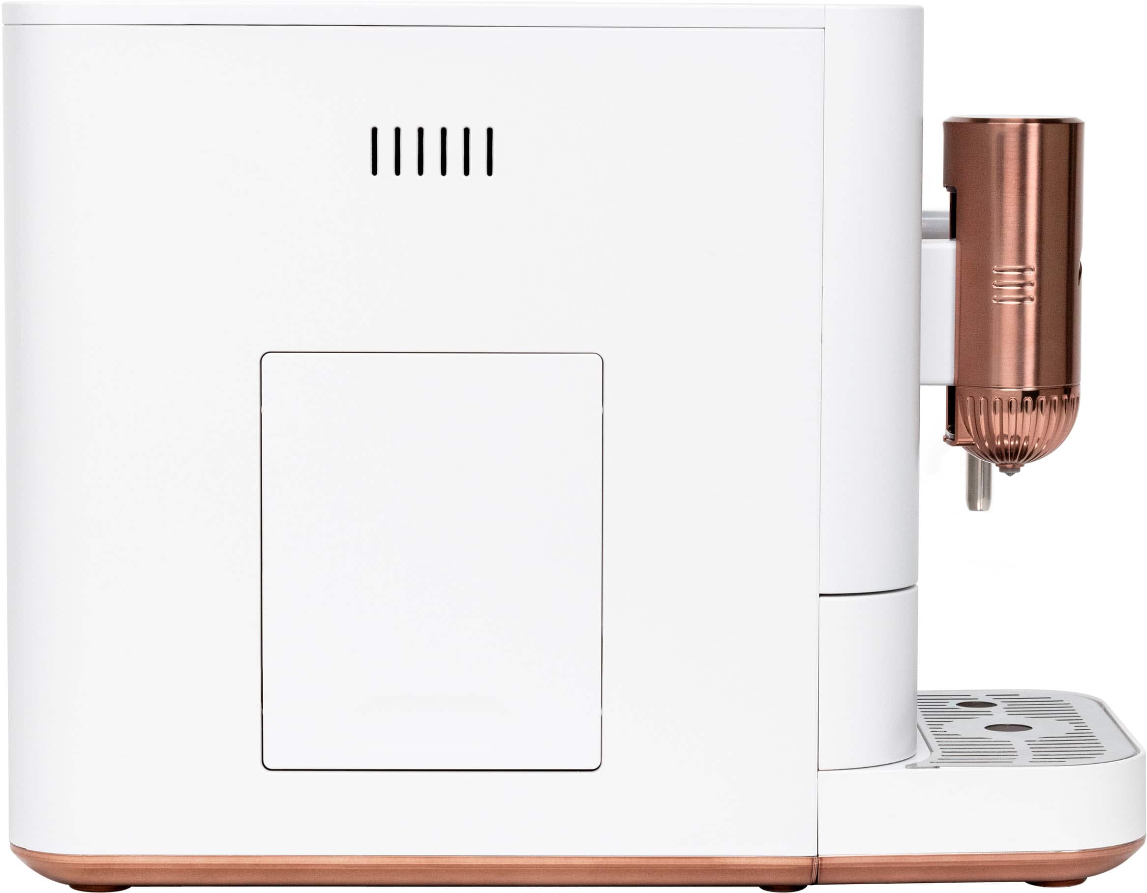 Angle. Café - Affetto Automatic Espresso Machine with 20 bars of pressure, Milk Frother, and Built-In Wi-Fi - Matte White.