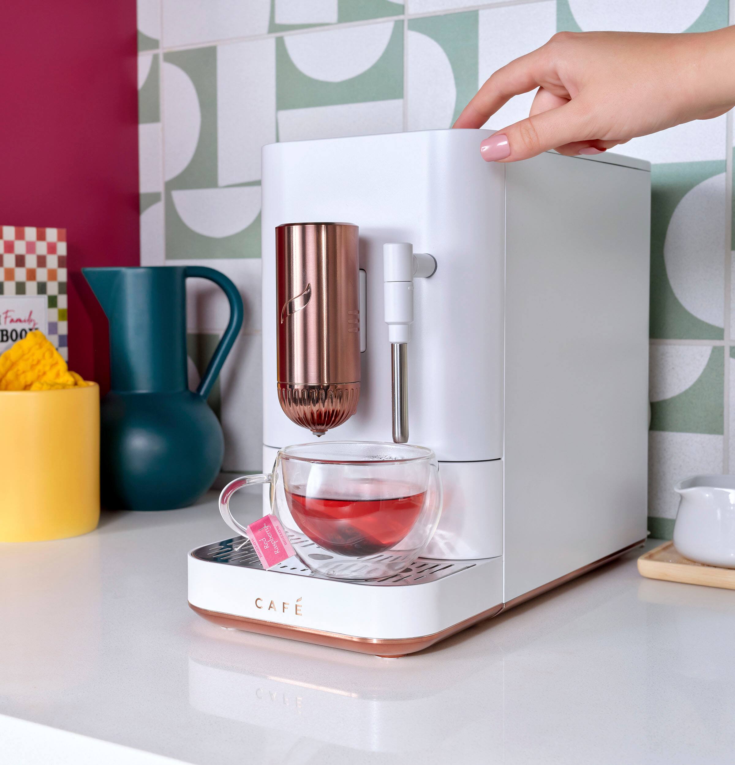 Alt View 24. Café - Affetto Automatic Espresso Machine with 20 bars of pressure, Milk Frother, and Built-In Wi-Fi - Matte White.