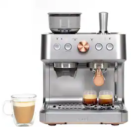 Café - Bellissimo Semi-Automatic Espresso Machine with 15 bars of pressure, Milk Frother, and Built-In Wi-Fi - Steel Silver
