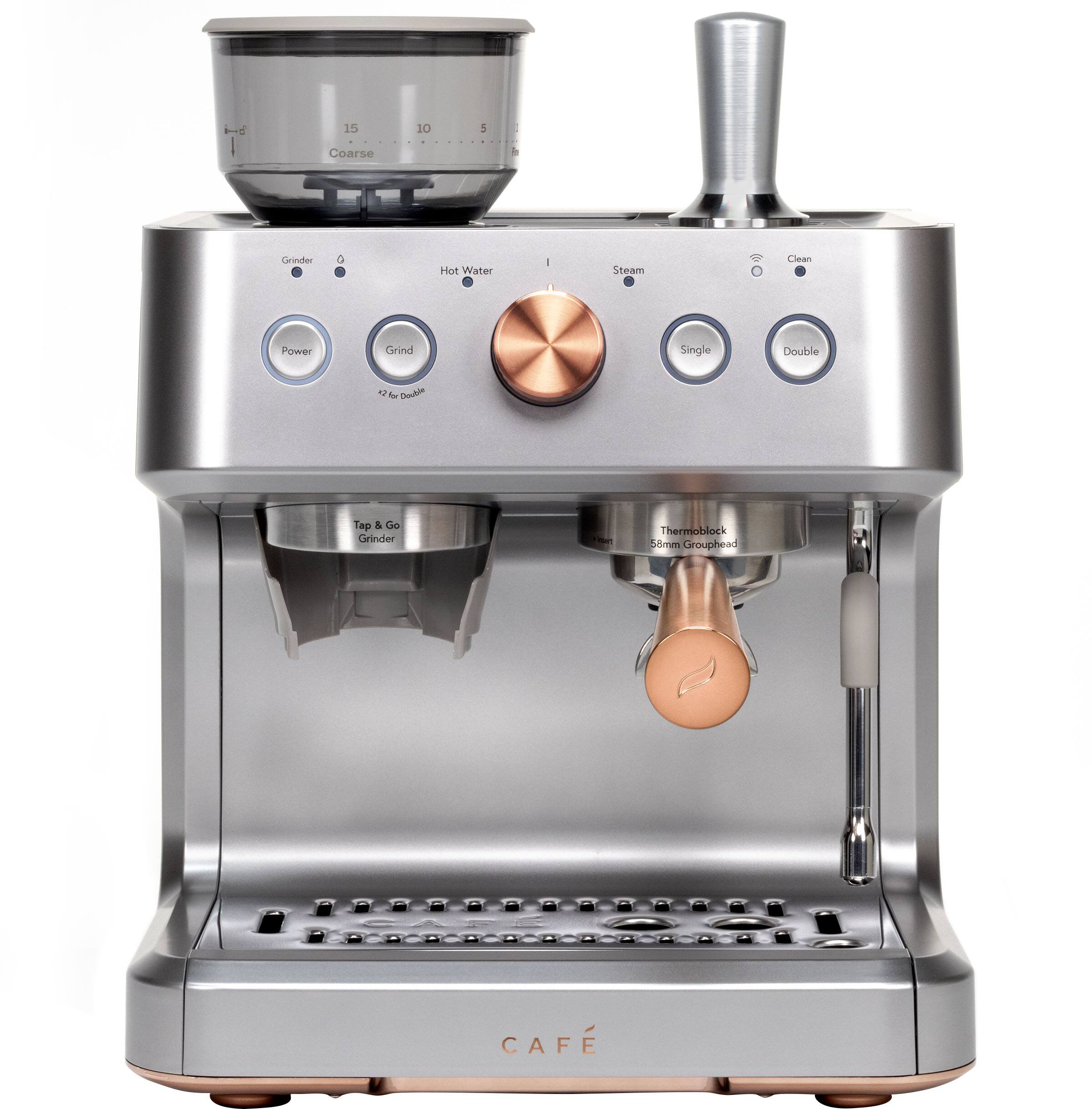 Alt View 11. Café - Bellissimo Semi-Automatic Espresso Machine with 15 bars of pressure, Milk Frother, and Built-In Wi-Fi - Steel Silver.