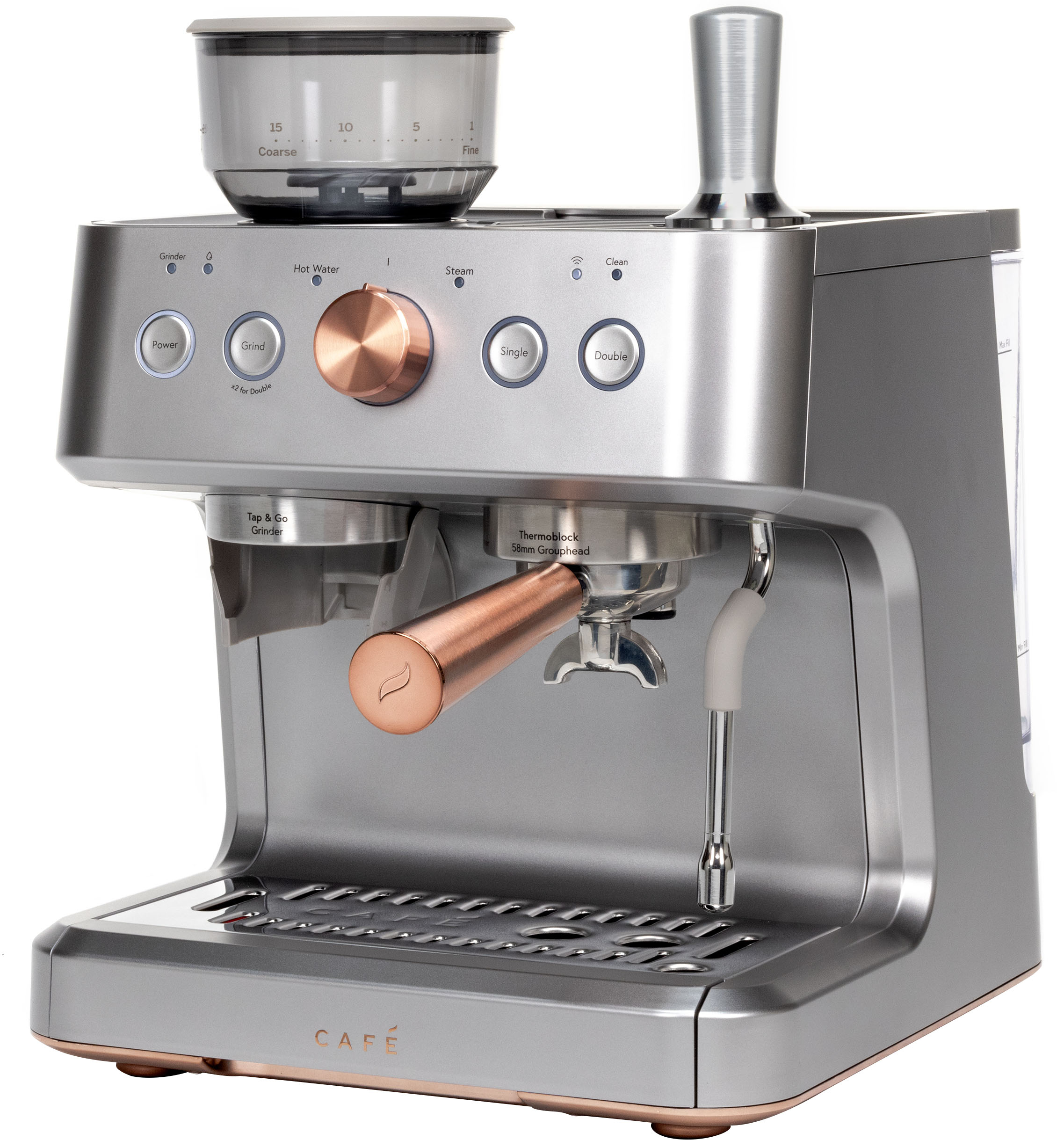 Café Bellissimo Semi-Automatic Espresso Machine with 15 bars of pressure,  Milk Frother, and Built-In Wi-Fi Steel Silver C7CESAS2RS3 - Best Buy