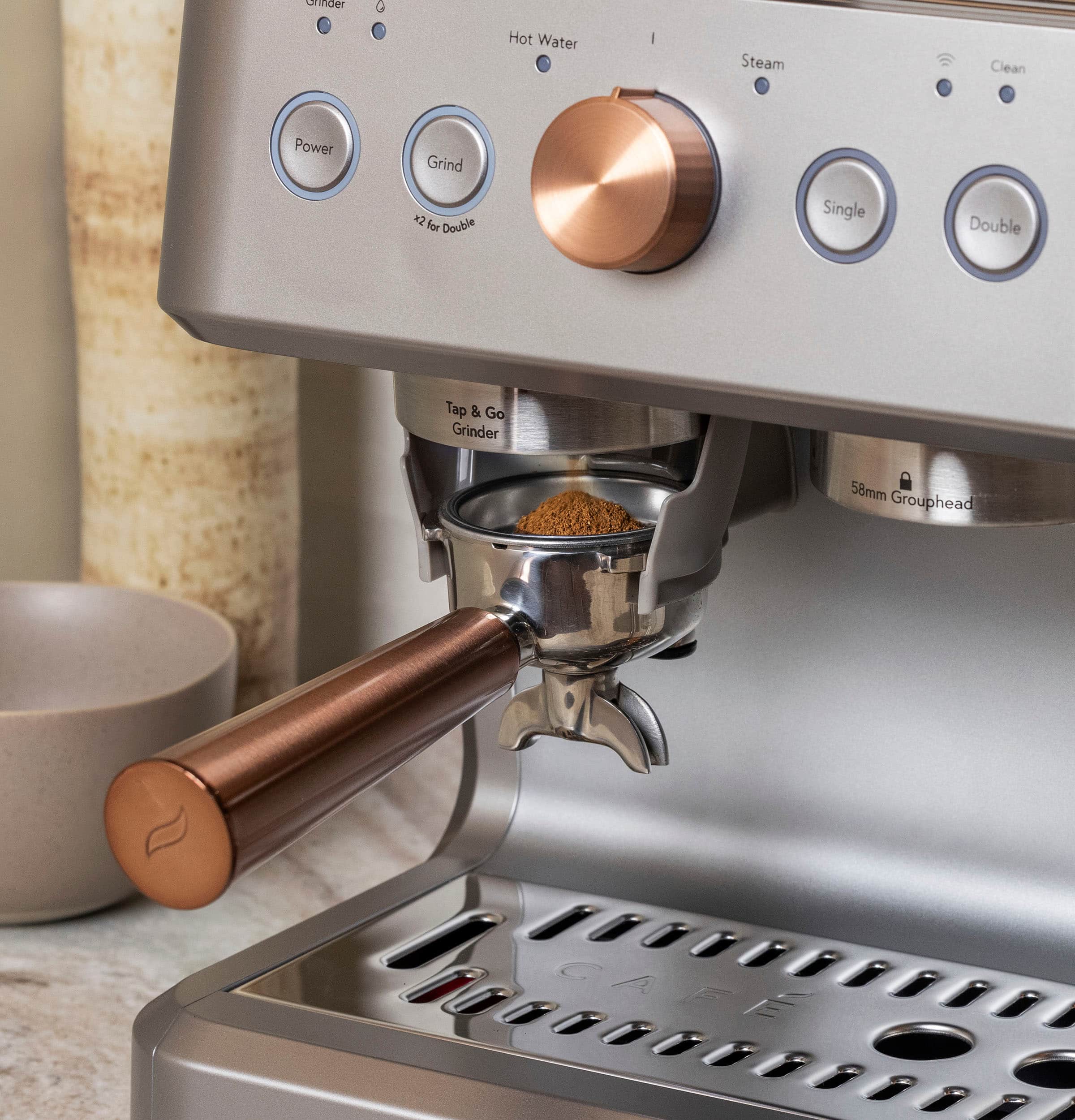 Alt View 21. Café - Bellissimo Semi-Automatic Espresso Machine with 15 bars of pressure, Milk Frother, and Built-In Wi-Fi - Steel Silver.