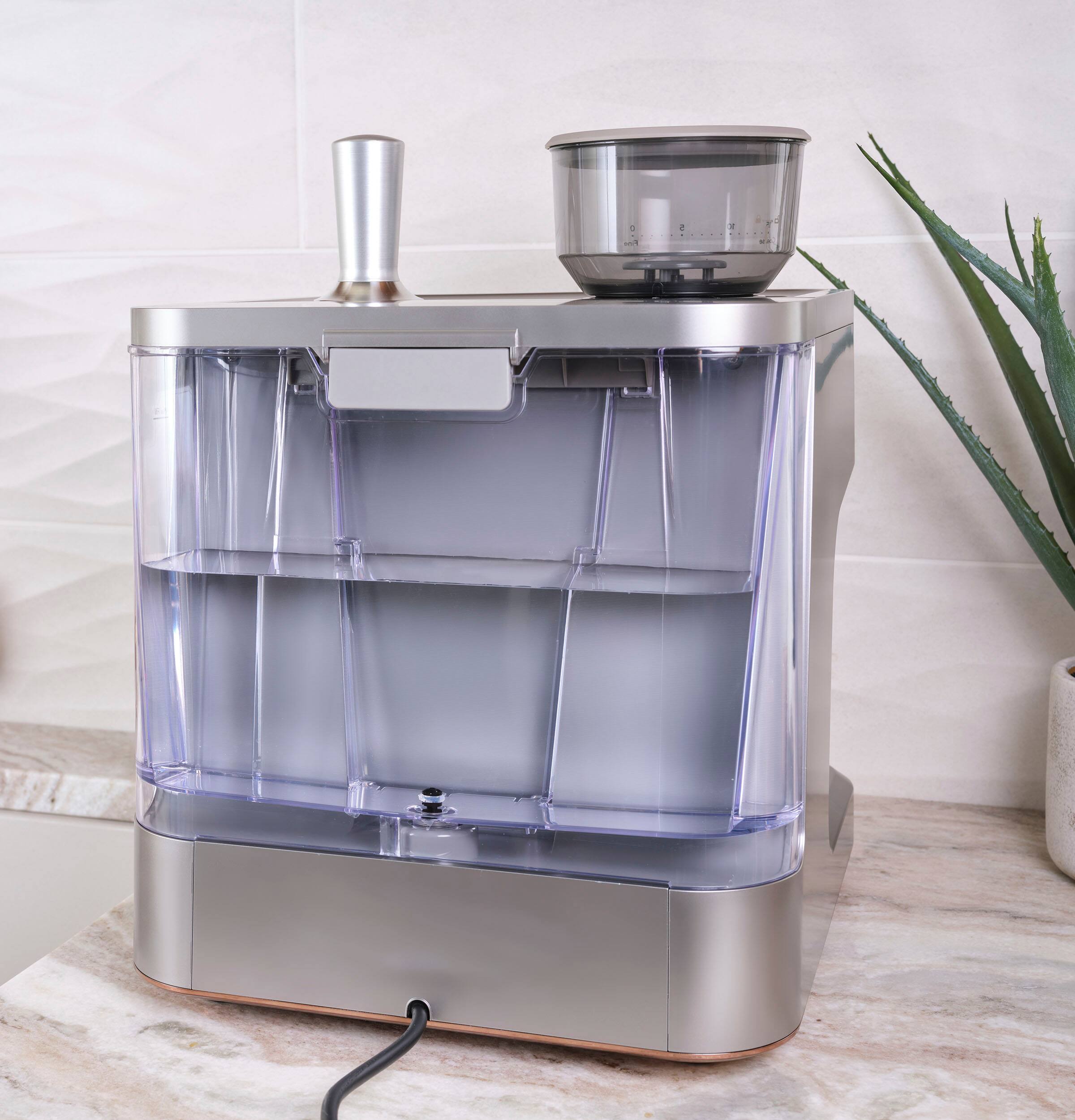 Alt View 28. Café - Bellissimo Semi-Automatic Espresso Machine with 15 bars of pressure, Milk Frother, and Built-In Wi-Fi - Steel Silver.