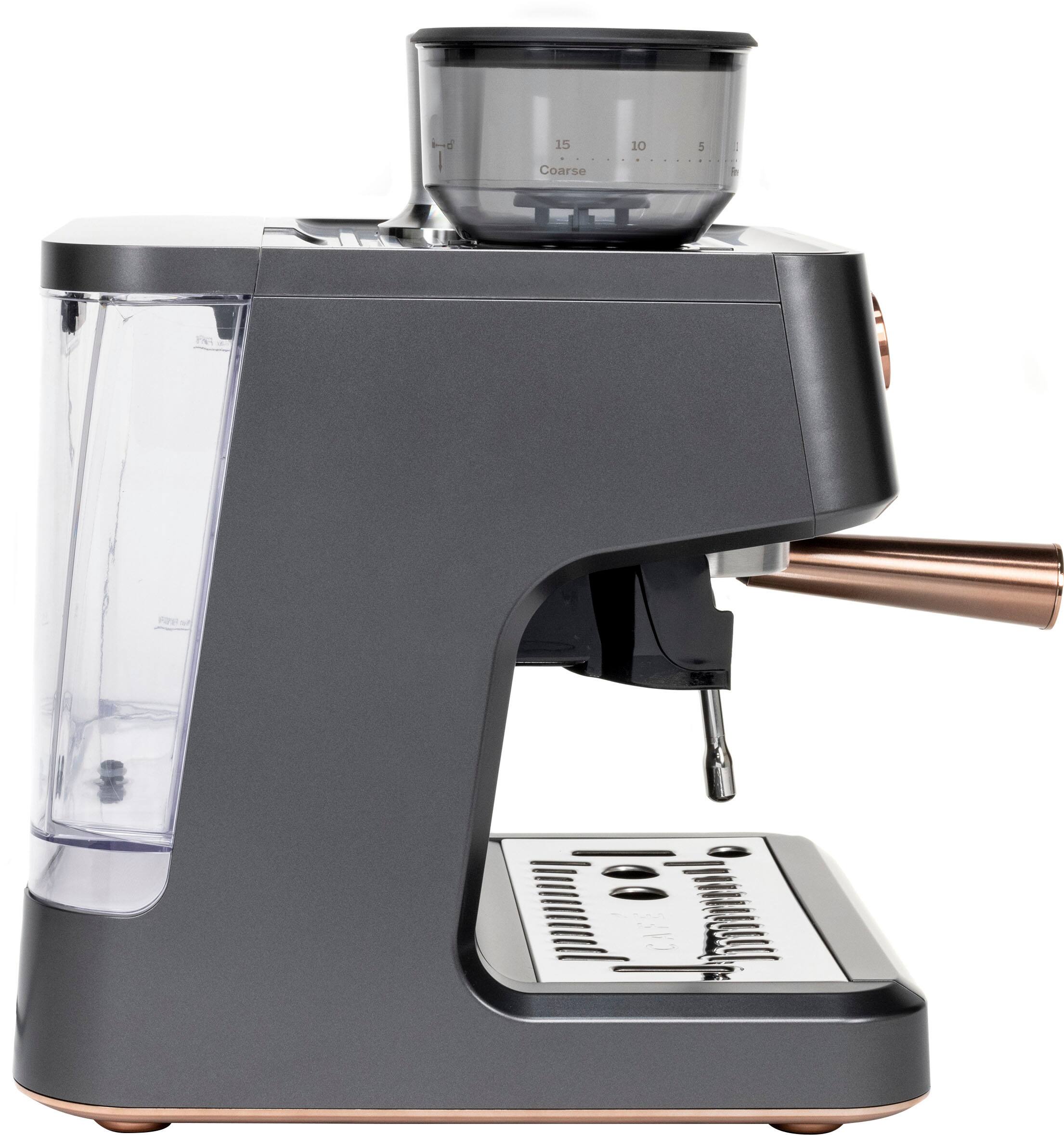 Angle. Café - Bellissimo Semi-Automatic Espresso Machine with 15 bars of pressure, Milk Frother, and Built-In Wi-Fi - Matte Black.