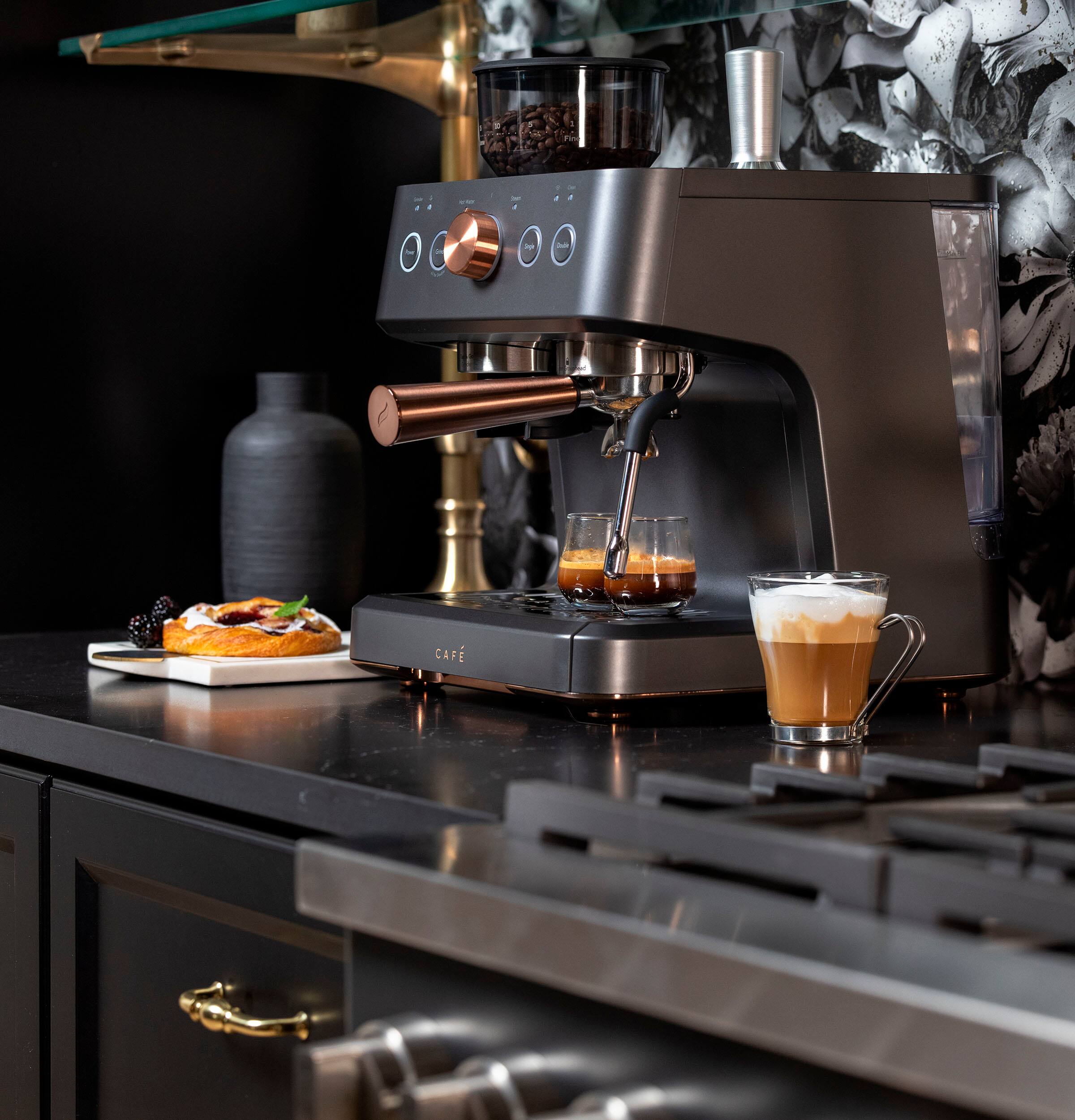 Alt View 18. Café - Bellissimo Semi-Automatic Espresso Machine with 15 bars of pressure, Milk Frother, and Built-In Wi-Fi - Matte Black.