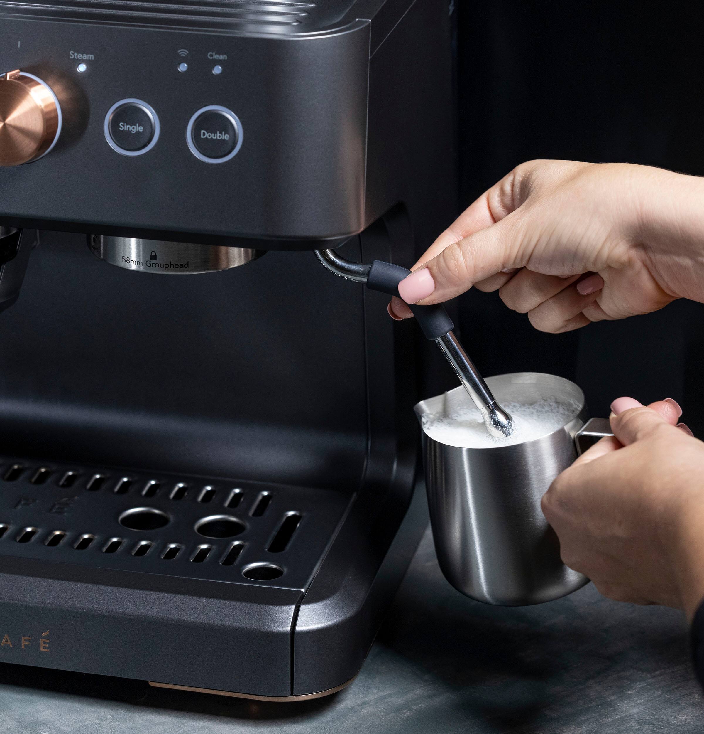 Alt View 24. Café - Bellissimo Semi-Automatic Espresso Machine with 15 bars of pressure, Milk Frother, and Built-In Wi-Fi - Matte Black.