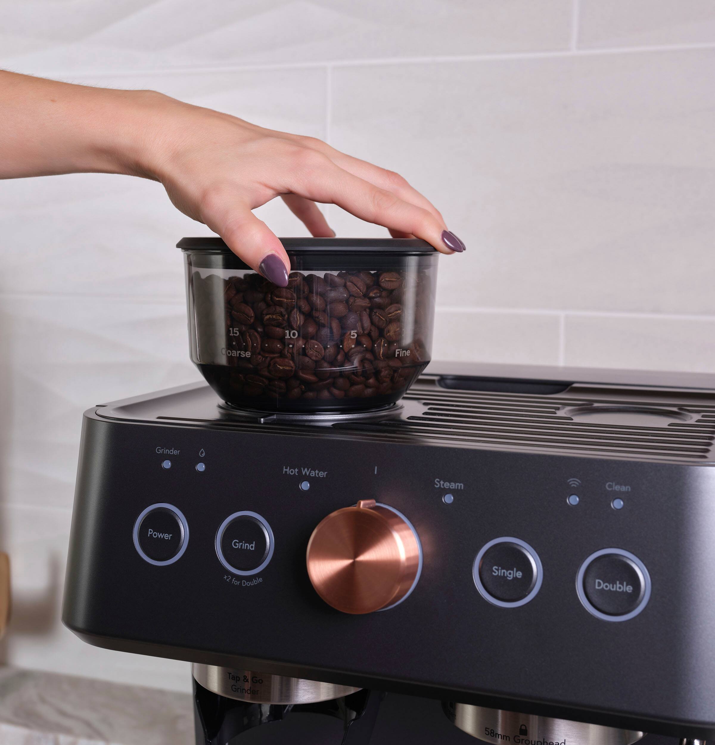 Alt View 27. Café - Bellissimo Semi-Automatic Espresso Machine with 15 bars of pressure, Milk Frother, and Built-In Wi-Fi - Matte Black.