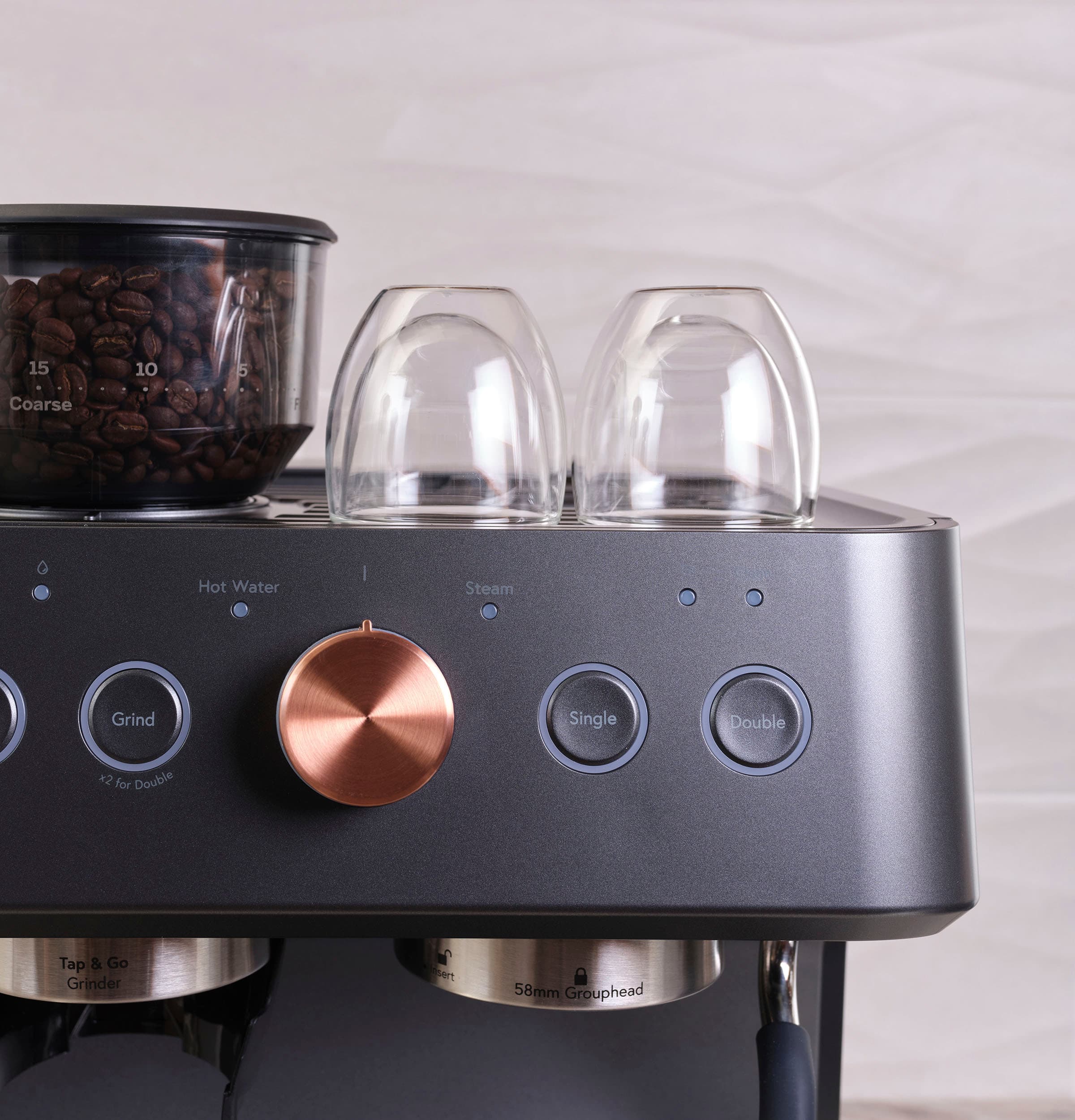 Alt View 28. Café - Bellissimo Semi-Automatic Espresso Machine with 15 bars of pressure, Milk Frother, and Built-In Wi-Fi - Matte Black.