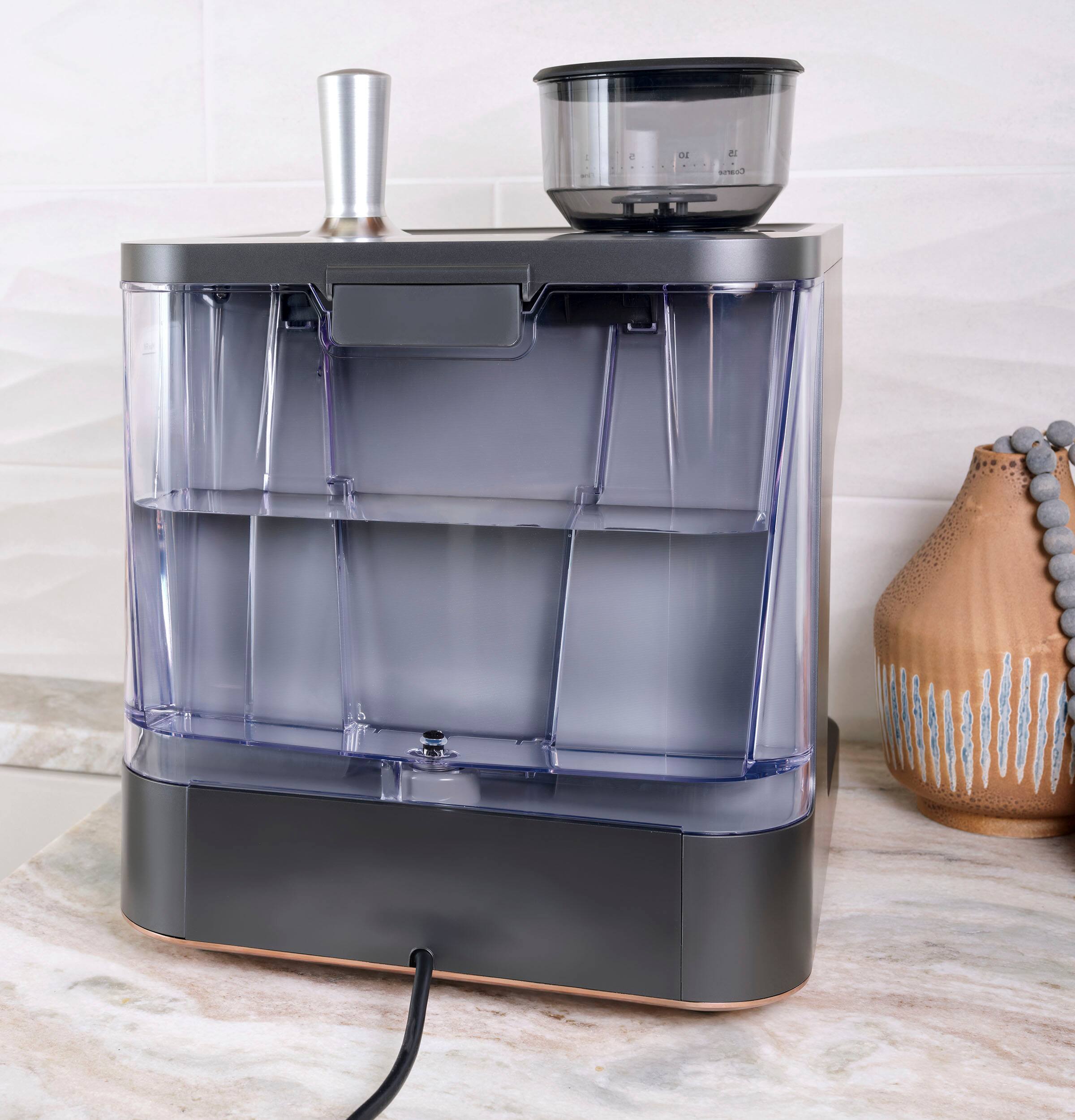 Alt View 30. Café - Bellissimo Semi-Automatic Espresso Machine with 15 bars of pressure, Milk Frother, and Built-In Wi-Fi - Matte Black.