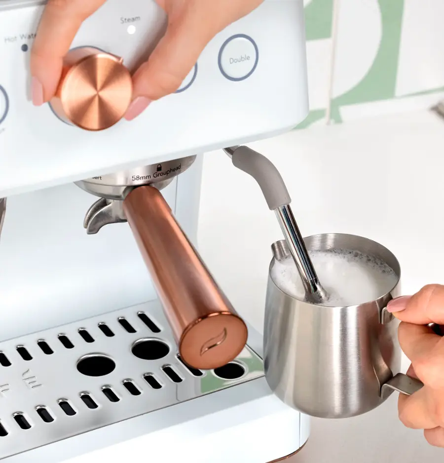 Alt View 17. Café - Bellissimo Semi-Automatic Espresso Machine with 15 bars of pressure, Milk Frother, and Built-In Wi-Fi - Matte White.