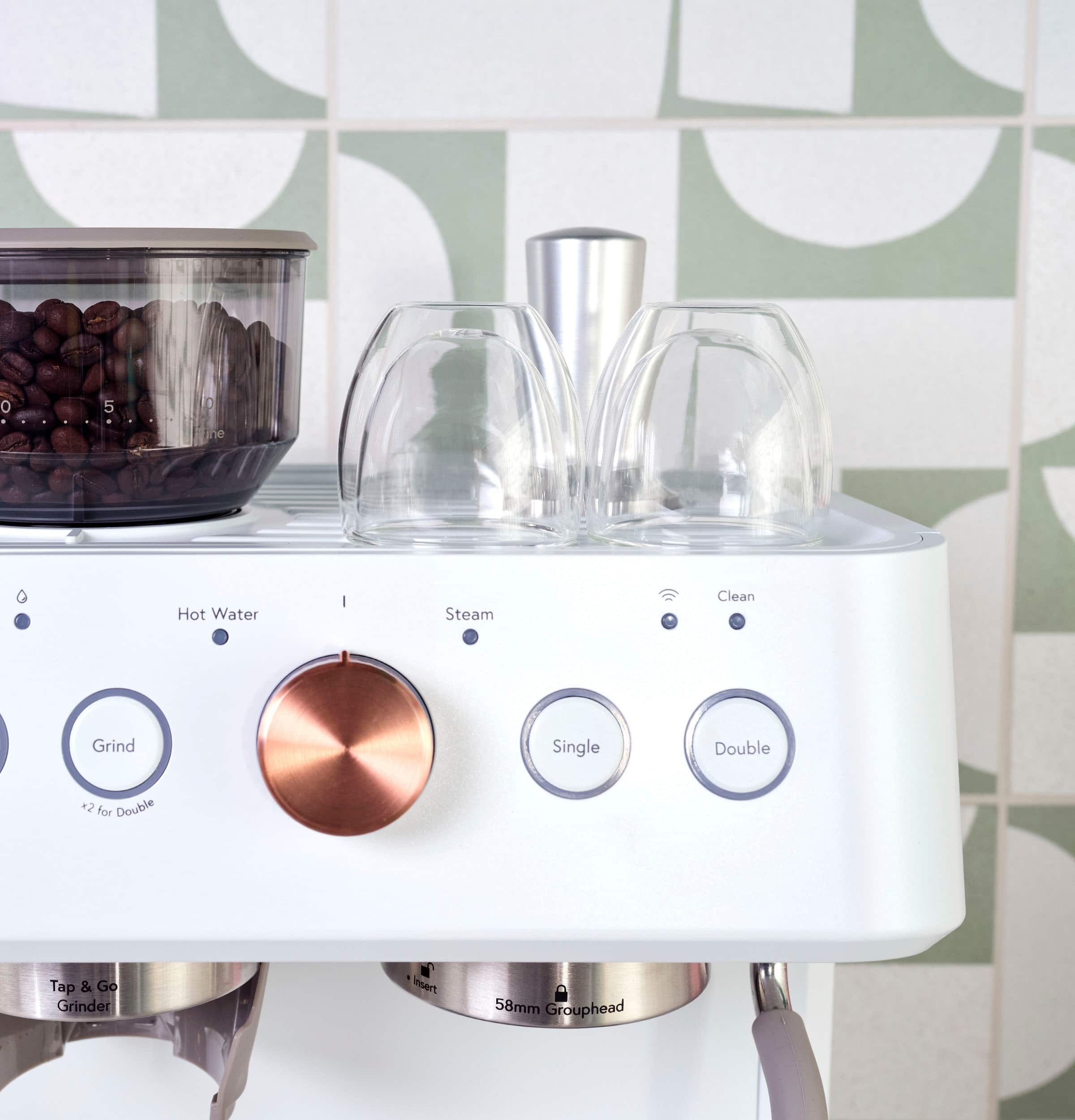 Alt View 27. Café - Bellissimo Semi-Automatic Espresso Machine with 15 bars of pressure, Milk Frother, and Built-In Wi-Fi - Matte White.