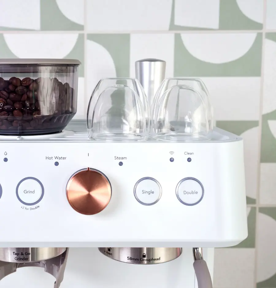 Alt View 27. Café - Bellissimo Semi-Automatic Espresso Machine with 15 bars of pressure, Milk Frother, and Built-In Wi-Fi - Matte White.