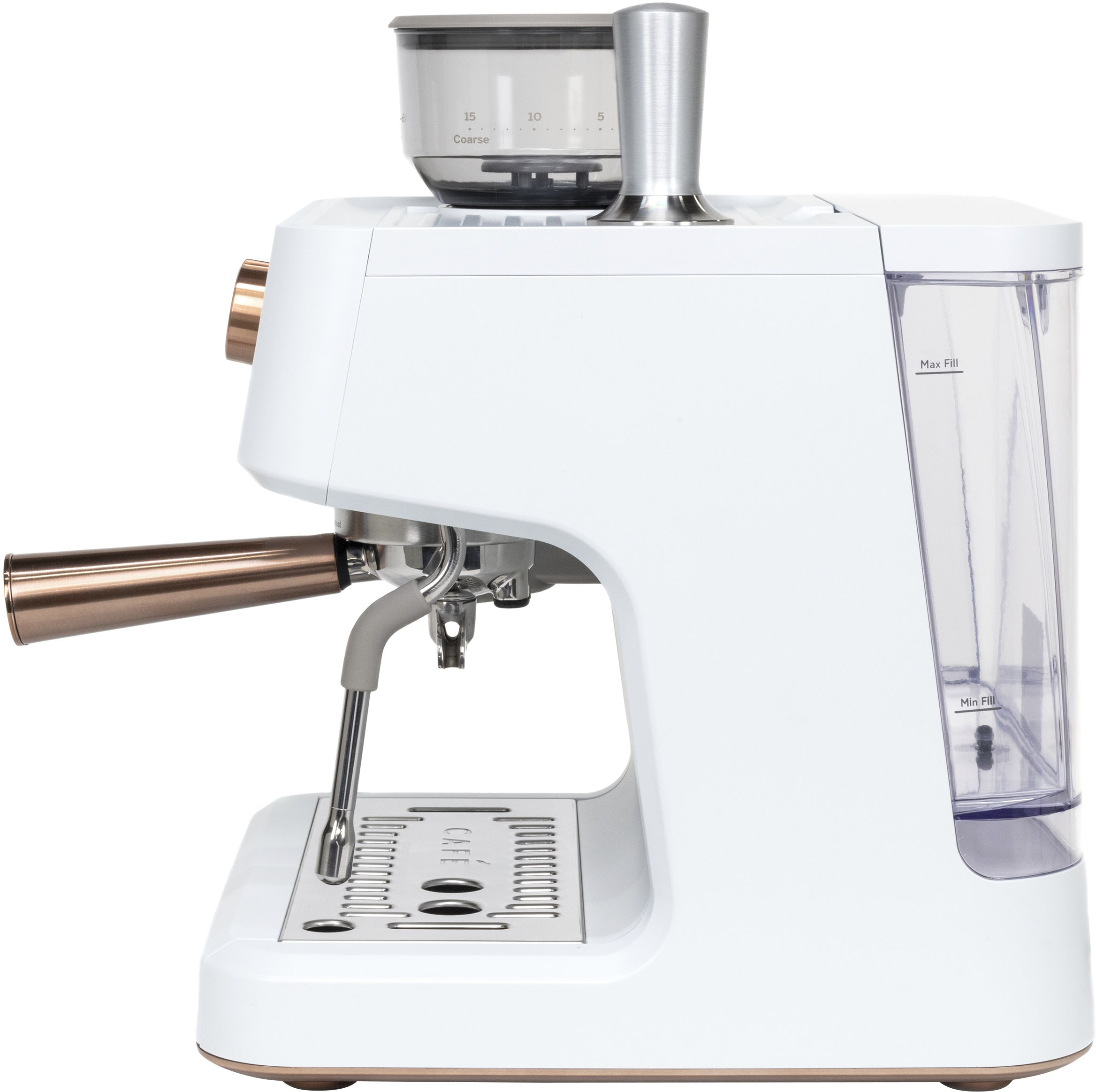 Angle View: Café - Bellissimo Semi-Automatic Espresso Machine with 15 bars of pressure, Milk Frother, and Built-In Wi-Fi - Matte White