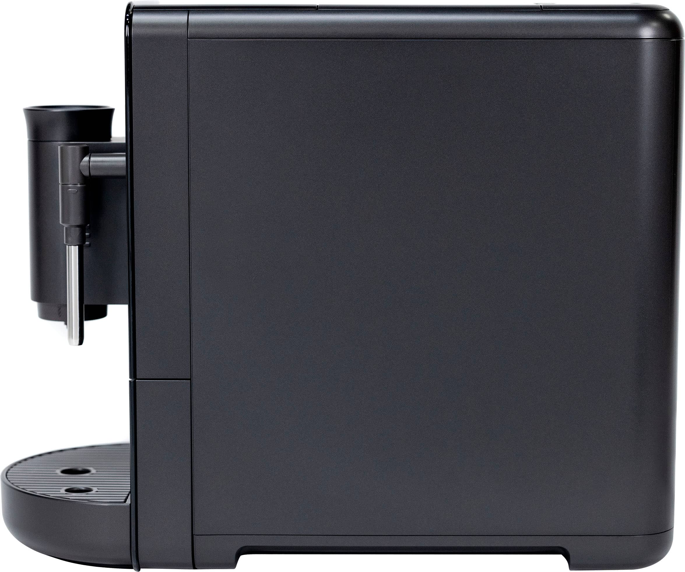 Angle. GE Profile - Automatic Espresso Machine with 20 bars of pressure, Milk Frother, and Built-In Wi-Fi - Black.